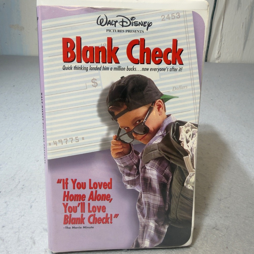 Blank Check VHS 1994 Walt Disney Pictures Clamshell Case 2453 Brian Bonsall PG